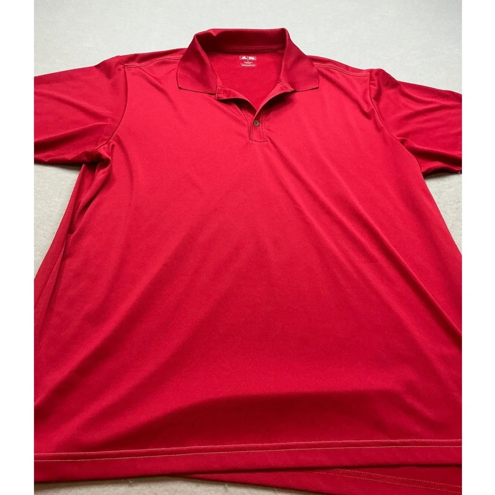 Adidas Vintage Polo Shirt Red Short Sleeve‎ Performance Golf Mens XL Z72993